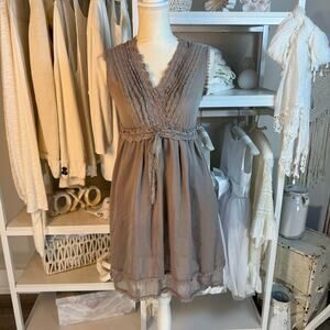 Studio Y  greige taupe sleeveless dress,  wedding guest, summer 4243